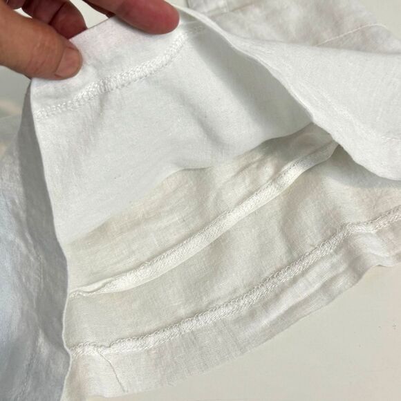 Princess Polly White Cropped Linen Blend Tank 0 - Picture 6 of 9